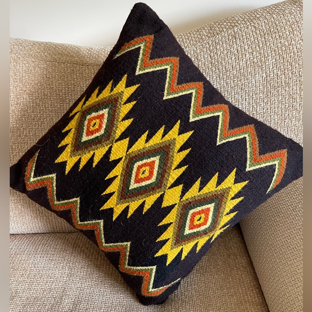 Native American hand woven in a loom diamond design .